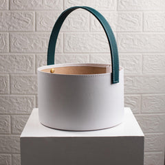 قطر 25ارتفاع 15  سلة هدايا دائرية بمقبض أنيق